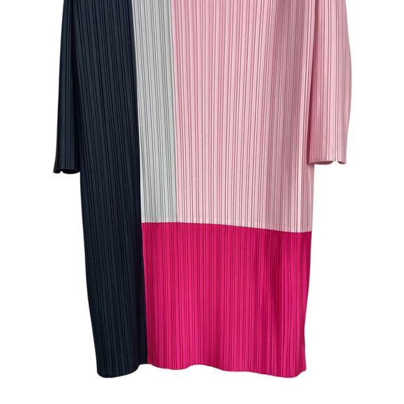 Ming Wang Colorblocked Knee-Length Dress Perfect Pink XL Beachy Artsy Boho Chic - Picture 11 of 14